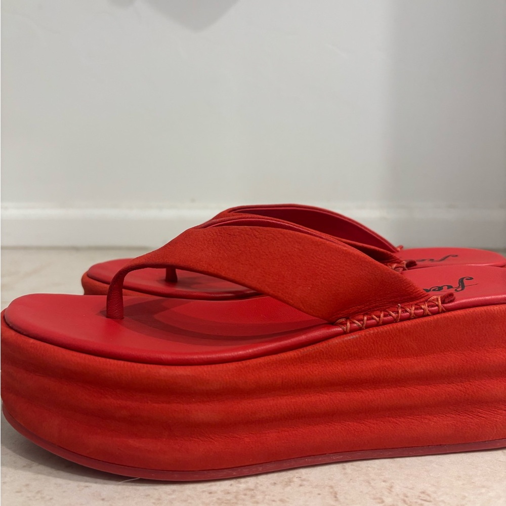 Free People Bold Red Platform Flip Flops - Picture 3 of 3